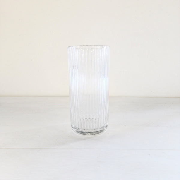 Ribbed Cylinder Vase - Clear